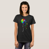 Floral Graphic Autism Awareness Daisy Flower Puzzl T-shirt (Voorkant volledig)