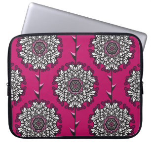 Floral Graphic Bloemen Roze Naadloos Laptop Sleeve