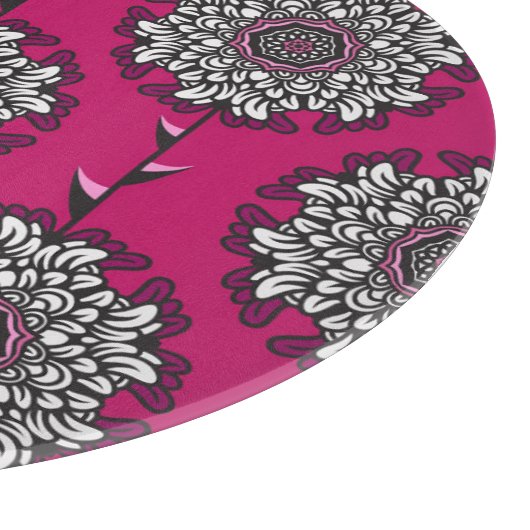 Floral Graphic Bloemen Roze Naadloos Snijplank (Hoek)