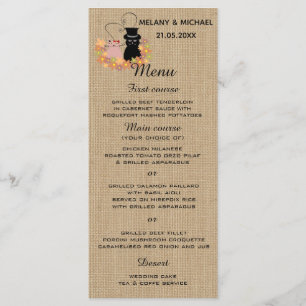 Floral grappige cartoon katten uit de liefde voor menu