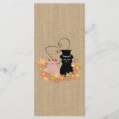 Floral grappige cartoon katten uit de liefde voor  menu (Achterkant)