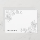  Floral Gray Notitiekaartje (Voorkant / Achterkant)