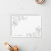  Floral Gray Notitiekaartje (Voorkant / Achterkant in situ)