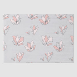 *~* Floral Gray Pink Flowers Artistic Tissuepapier