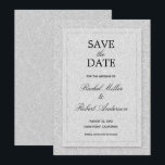 Floral Gray Wedding Save The Date<br><div class="desc">Een wit roodomlijnpatroon op een grijze (of om het even welke kleur) achtergrond,  deze sparen de datumkaarten zijn perfect voor uw bruiloft of een andere gelegenheid. Als je van dikker papier houdt,  gebruik je het Mattepapier of voor een schijnvertoning,  het Pearl Shimmer papier. Punten in onze winkel koppelen.</div>