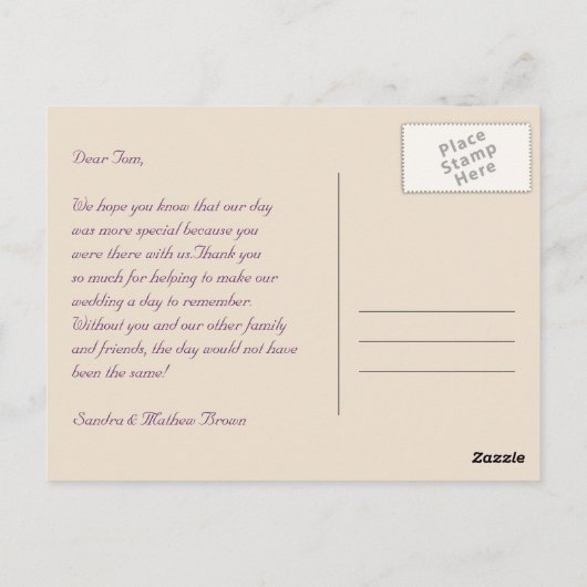 Floral Grazie Dank je Briefkaart (Achterkant)