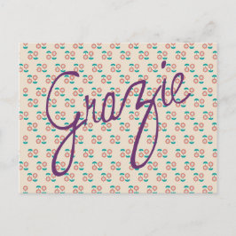 Floral Grazie Dank je Briefkaart