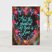  Floral Greatest is Love Heart Kaart (Gele Bloem)