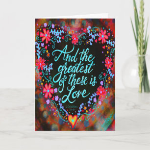 Floral Greatest is Love Heart Kaart