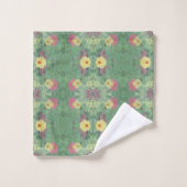 Floral Green Badhanddoek Set Bad Handdoek (Wasdoekje)