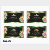 Floral Green Black Gold Product Labels roze rozen  (Vel)
