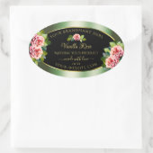 Floral Green Black Gold Product Labels roze rozen  (Tas)