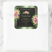 Floral Green Black Gold Product Labels roze rozen  (Tas)