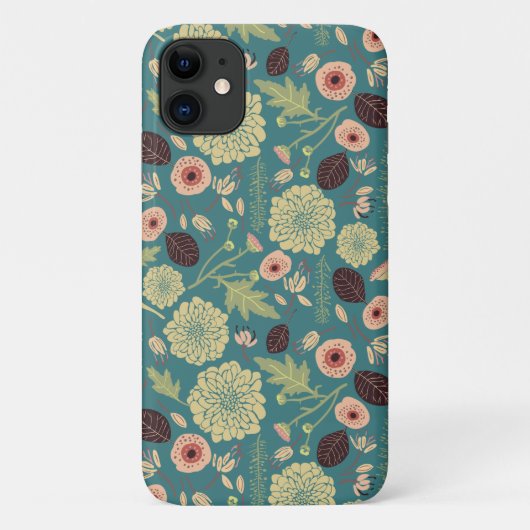 Floral Green Blauwgroen Roze Toss Patterned Flower Case-Mate iPhone Case (Achterkant)