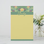 Floral Green Briefpapier (Staand voorkant)