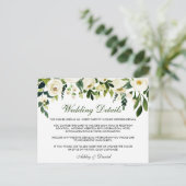 Floral Green bruiloft details invoegen Kaart (Staand voorkant)