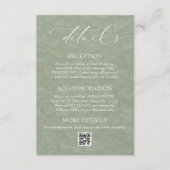 Floral Green Elegant Wedding QR Details Informatiekaartje (Voorkant)