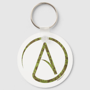 Floral Green en Brown Atheist Sleutelhanger