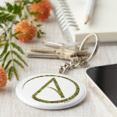 Floral Green en bruine atheïstische Sleutelhanger (Zijkant)