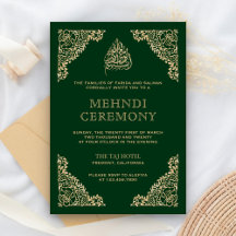 Floral  Green en Gold Islamic Muslim Mehndi