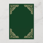 Floral Green en Gold Islamic Muslim Mehndi Informatiekaartje (Achterkant)