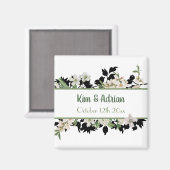 Floral Green en White Magneet (Voorkant / Achterkant)