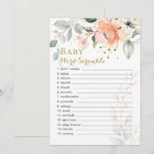 Floral Green Foliage Baby Word Scramble Game (Voorkant / Achterkant)