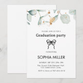 Floral Green Foliage Graduation Party Kaart (Voorkant / Achterkant)