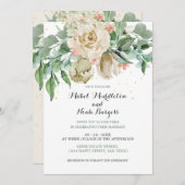 Floral Green Foliage Neutrale Kleur Elegant Roos Kaart (Voorkant / Achterkant)