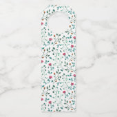 Floral & Green Foliage Pattern | Tabelnummer Flessenhanger (Achterkant)