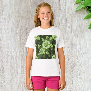 Floral Green Girls T-Shirt