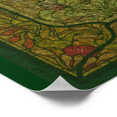 Floral Green Glas in lood Art Poster (Hoek)