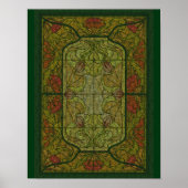Floral Green Glas in lood Art Poster (Voorkant)
