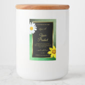 Floral Green Glitter Black en Gold Product Labels Voedselcontainer Etiket (Voorkant)