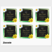 Floral Green Glitter Black Gold Product Label Logo (Vel)
