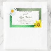 Floral Green Glitter White en Gold Product Labels (Tas)