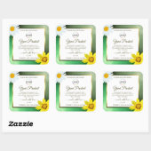 Floral Green Glitter White Gold Product Label Logo (Vel)