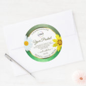 Floral Green Glitter White Gold Product Label Logo (Envelop)