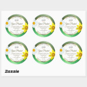 Floral Green Glitter White Gold Product Label Logo (Vel)