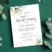 Floral Green Gold Brunch en Bubble Vrijgezellenfee Kaart
