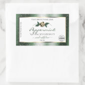 Floral Green Gold Lijst White Product Labels Logo (Tas)