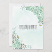 Floral Green Gold Princess Birthday Quinceanera Kaart (Achterkant)
