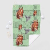 Floral Green Golf Towel Golfhanddoek (Insitu)