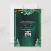 Floral Green Gown Jurk QR Code Quinceanera Kaart (Achterkant)