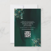 Floral Green Gown Jurk QR Code Quinceanera Kaart (Achterkant)