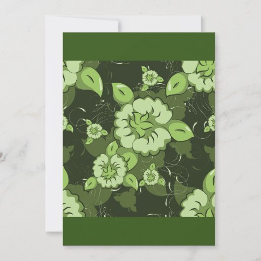 Floral Green Invitations Kaart (Voorkant)