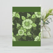 Floral Green Invitations Kaart