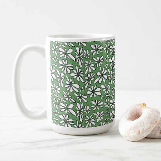 Floral Green Koffiemok (Met donut)