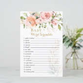 Floral Green laat Baby Word-bromble papieren blad (Staand voorkant)