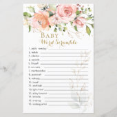 Floral Green laat Baby Word-bromble papieren blad (Voorkant)